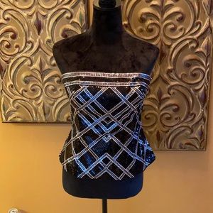 WHBM strapless sequin top